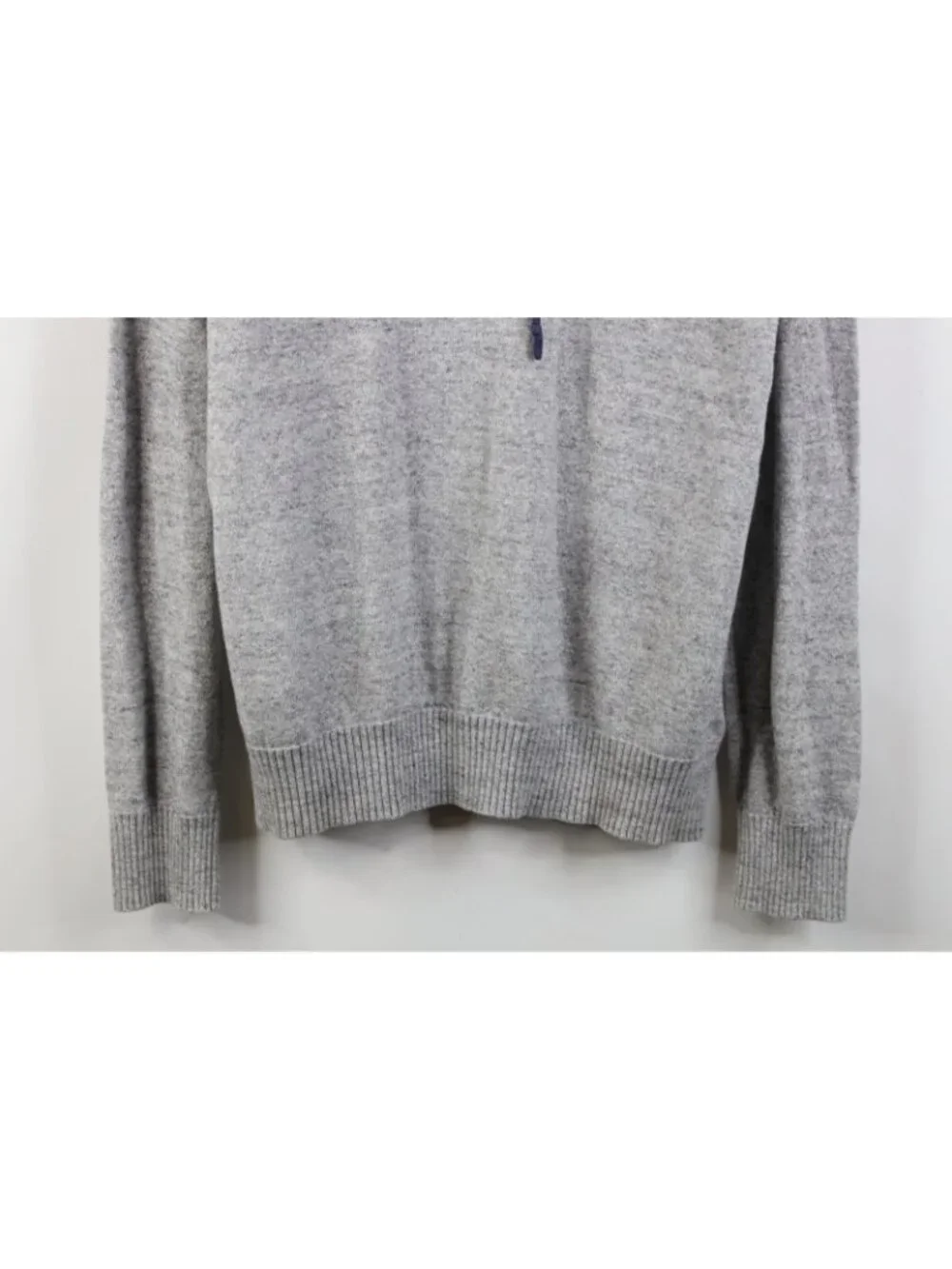 Vintage Y2K Gap Mens Large Blank Cotton Jersey Knit Hoodie Sweater Heather Gray - Picture 3 of 11